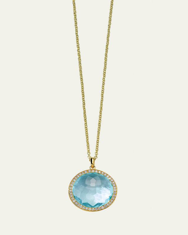 Medium Pendant Necklace in 18K Gold with Diamonds